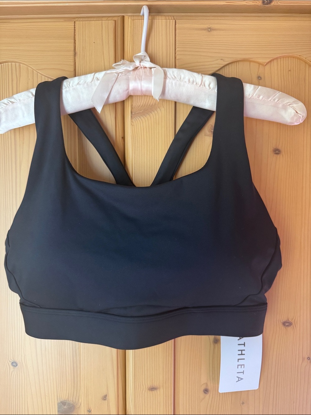 Athleta Interval Black Sports Bra with Crossback